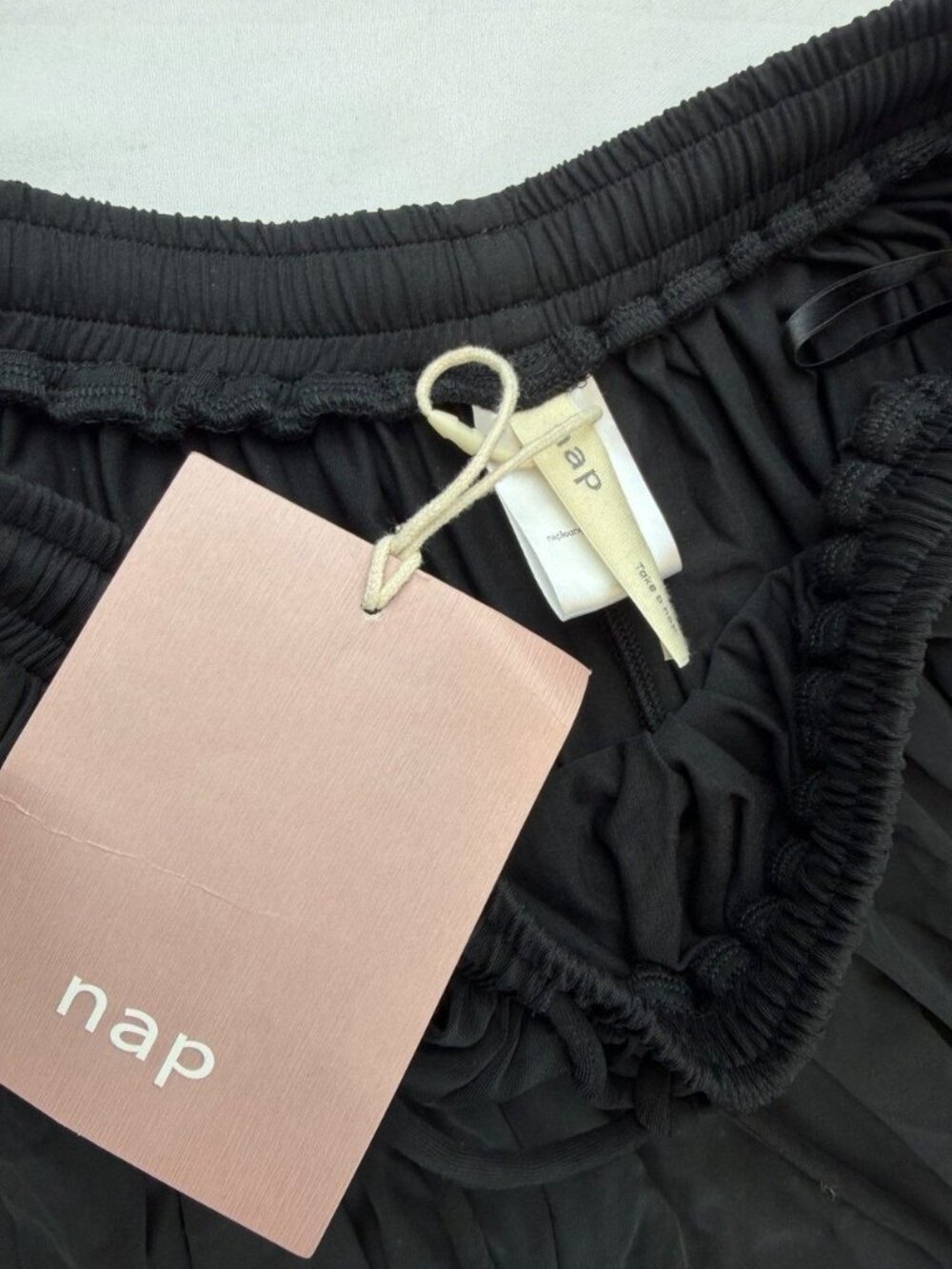 NWT Nap Loungewear Wide Leg Flowy Pants Modal Blend Black Medium Drawstring - Picture 6 of 9